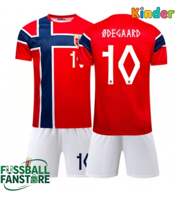 Norwegen Martin Odegaard #10 Replik Heimtrikot Kinder WM 2026 Kurzarm (+ Kurze Hosen)